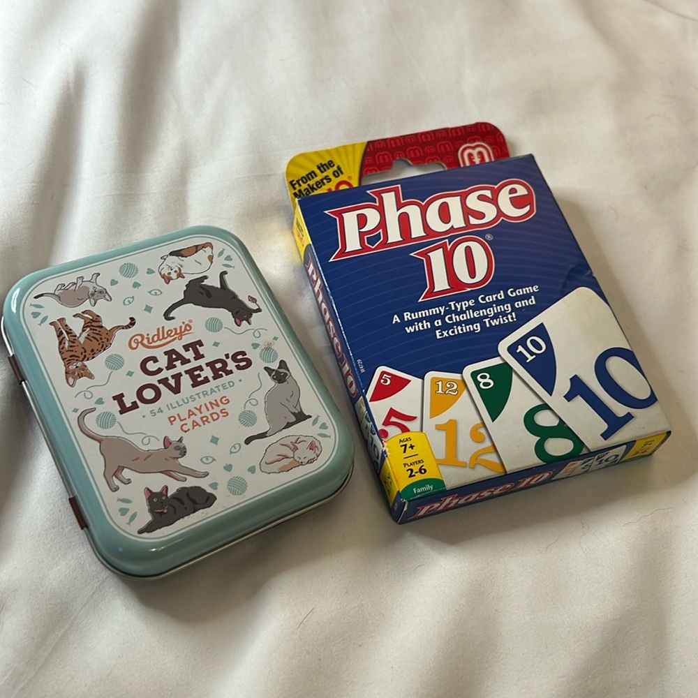 PLAYING CARDS 🐈 CATS & PHASE 10 💙❤️💛💚